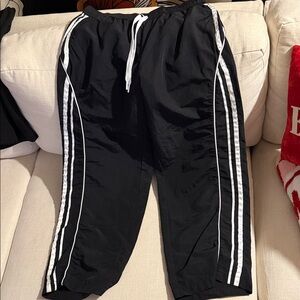No Boundaries Black Joggers with White Drawstring